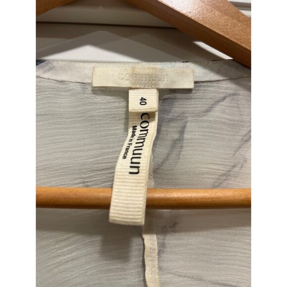 Commuun Sleeveless 100% Silk Top Abstract Marble Print Size 40 - Picture 4 of 5